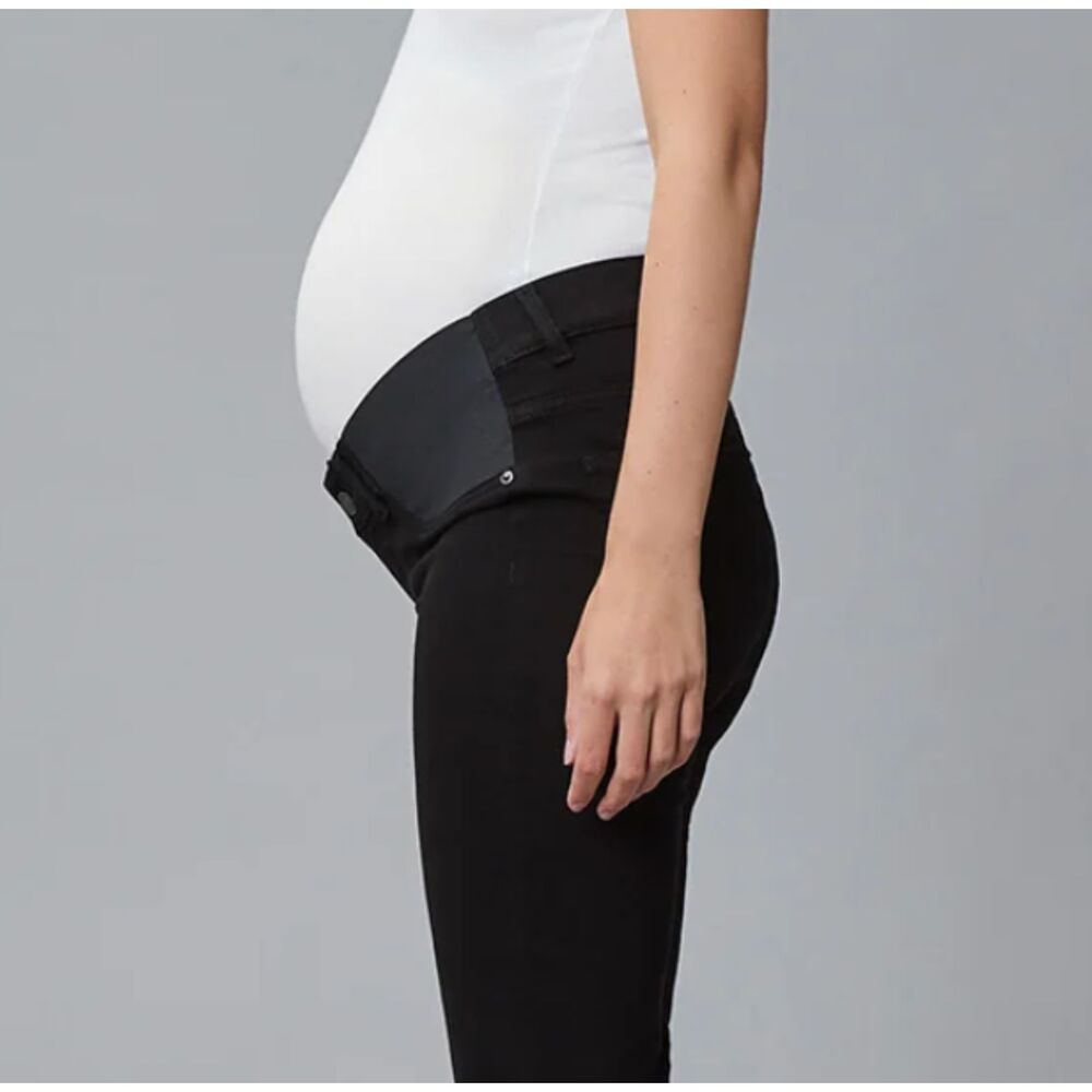 DL1961 Jet Black Bootcut Maternity Jeans Size 29 Raw Hem Great Condition